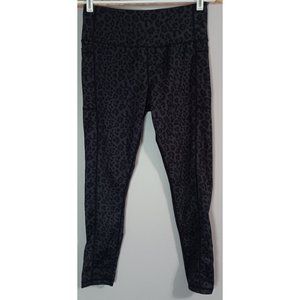 Athlux Medium Black Grey Cheetah Active Athleisure Casual Gym Pockets Leggings